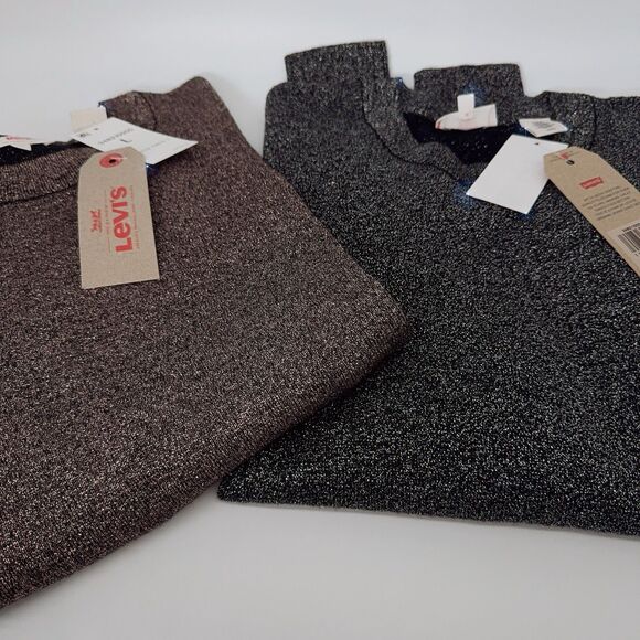 Levi’s Women’s Wool Blend Sparkly Shimmer Sweater Holiday Christmas New Year L - Picture 6 of 11